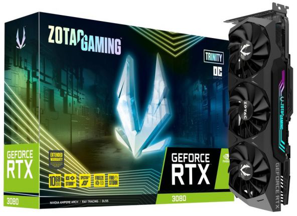 中古良品 ZOTAC GAMING GEFORCE RTX 3070 Ti 1箱 Zotac GAMING GeForce RTX 3080 Trinity OC [ZT-A30800J-10P
