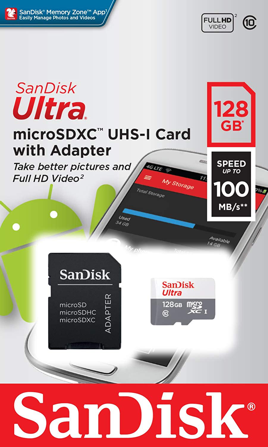 SanDisk Ultra microSDHC / microSDXC 128 GB Class 10 / UHS Class 1