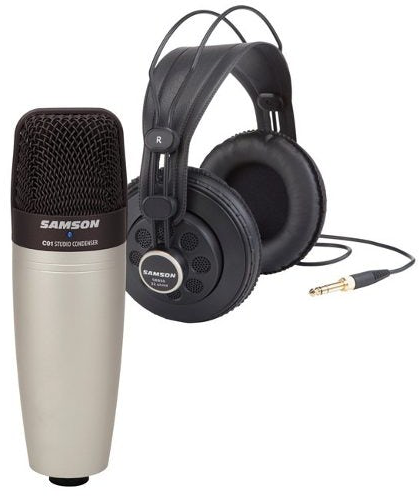 Samson SR850 Semi-Open-Back Studio Headphones + Micrófono C01