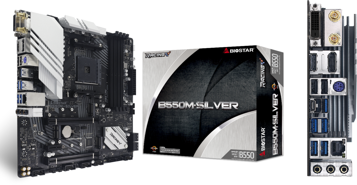 別売通信ユニット付】BIOSTAR B550M-SILVER【AMD】 for