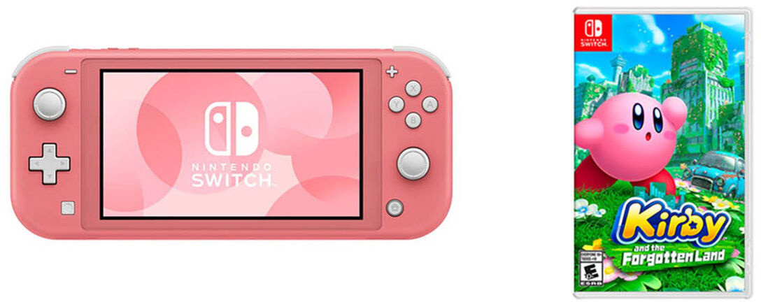 Nintendo Switch Lite Coral + Kirby and the Forgotten Land