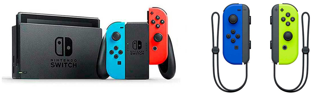 Nintendo Switch Joy-Con Neon + Joy-Con Blue and Neon Yellow
