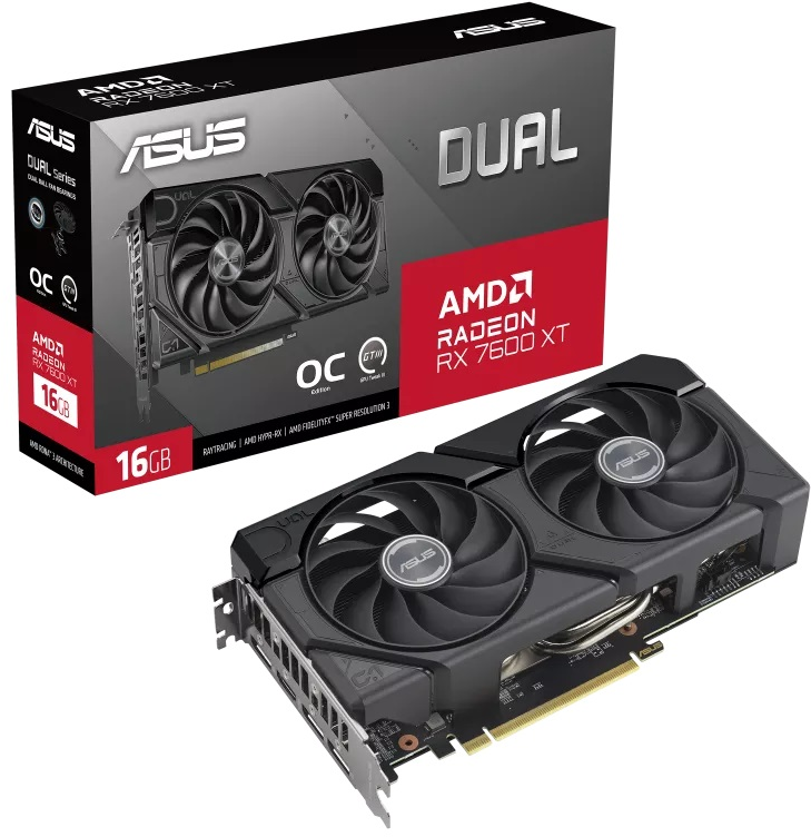 「RX6600XT、OCuLink外付けスタンド、600W電源」セット ASUS Dual Radeon RX 7600 XT OC Edition [DUAL-RX7600XT-O16G
