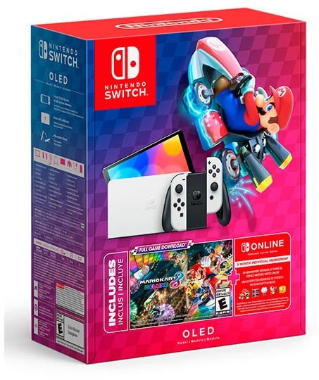 雪*熊様 Nintendo Switch ニンテンドースイッチ Nintendo Switch OLED White Bundle + Mario Kart 8 Deluxe +