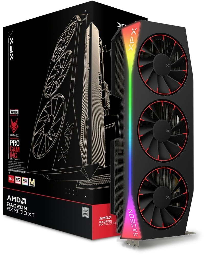 XFX Mercury AMD Radeon RX 9070XT OC Magnetic Air Edition with RGB