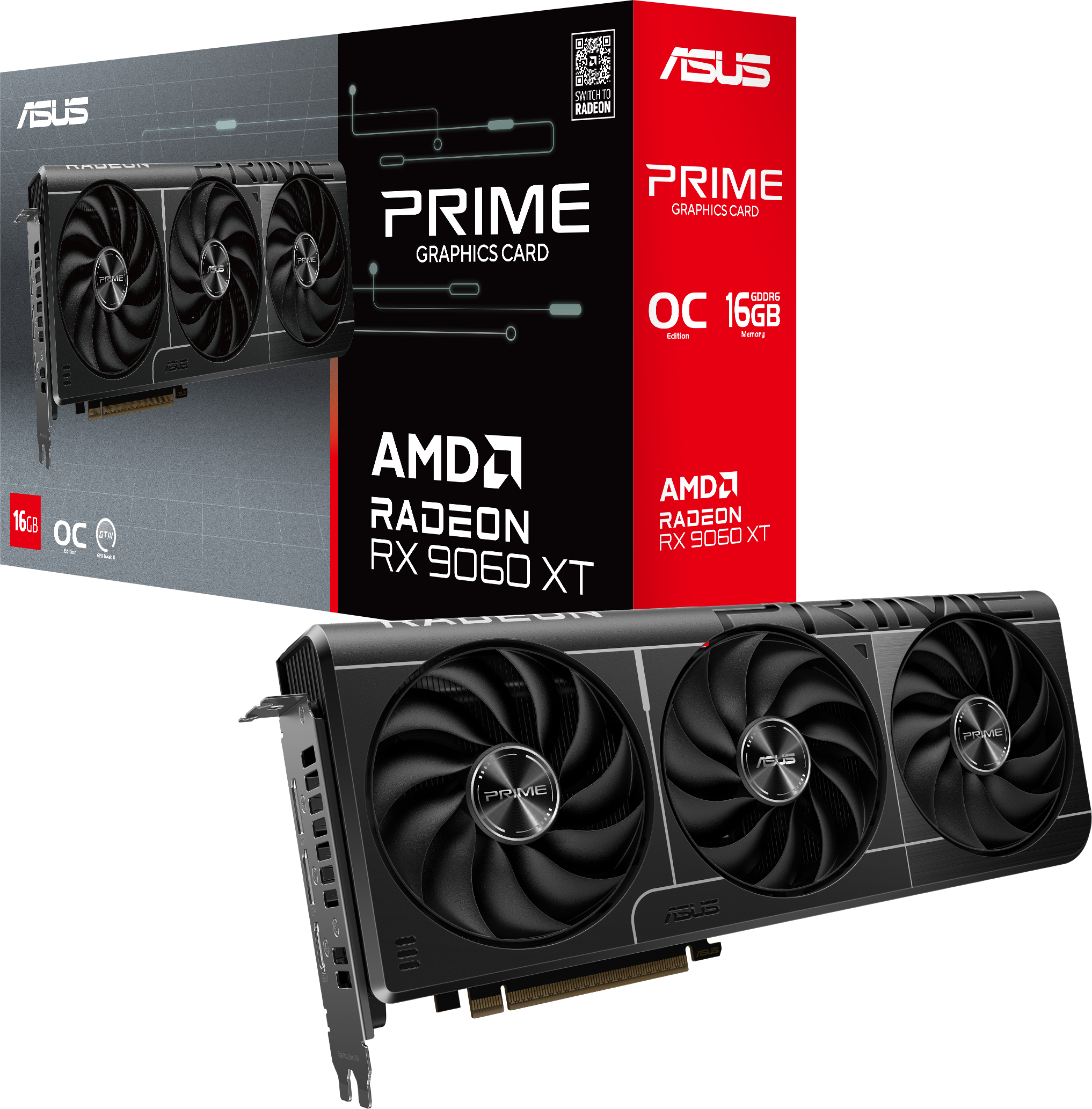 ASUS Prime Radeon RX 9060 XT 16GB GDDR6 OC Edition [PRIME-RX9060XT
