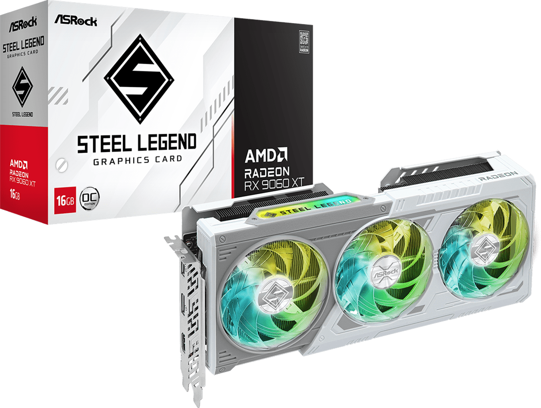 ASRock Radeon RX 9060 XT Steel Legend 16GB OC [RX9060XT SL 16GO
