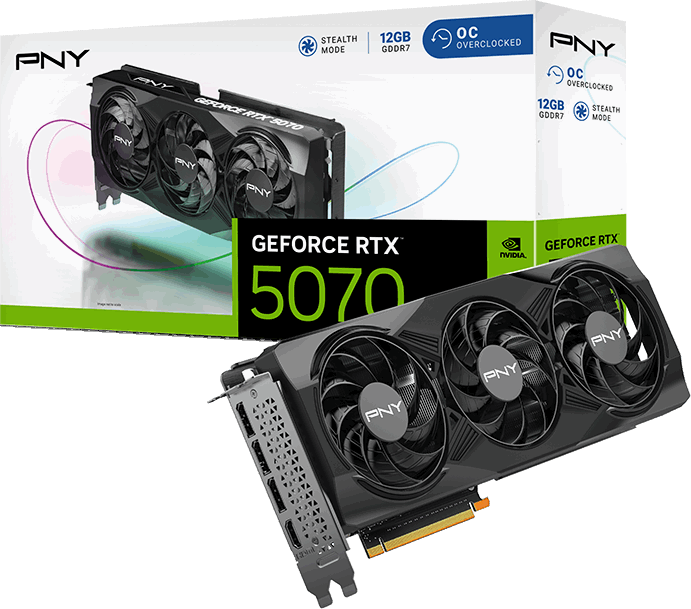 PNY GeForce RTX 5070 Overclocked Triple Fan [VCG507012TFXPB1-O