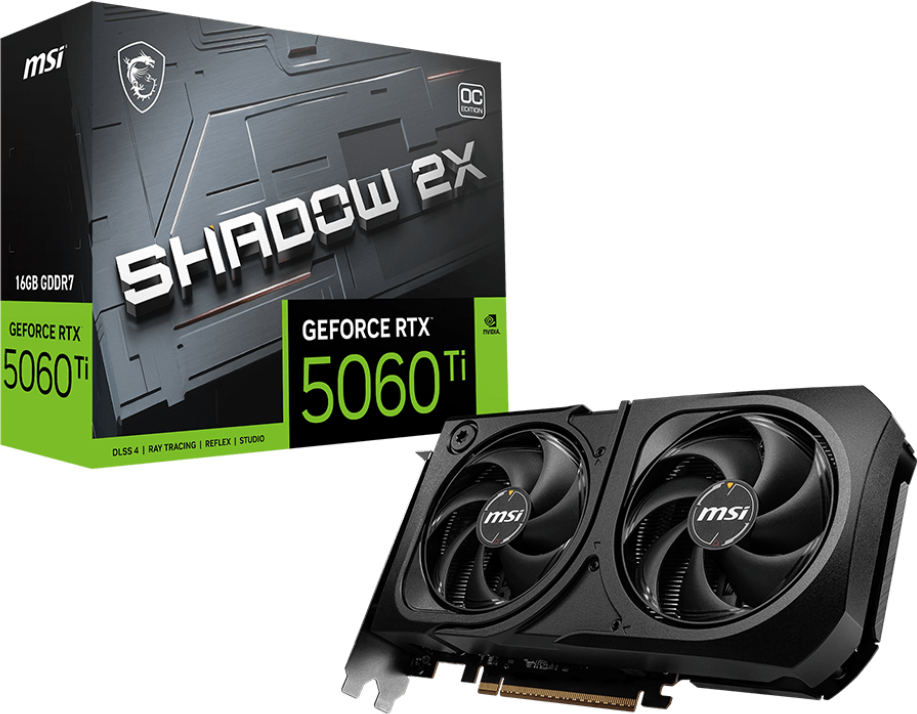 MSI GeForce RTX 5060 Ti 16G SHADOW 2X OC PLUS [G506T-16S2CP