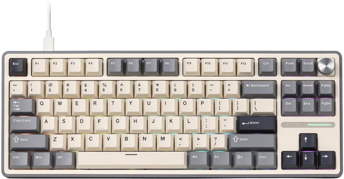 Royal Kludge R87 PRO TKL Wired - Gris / Cream Switch